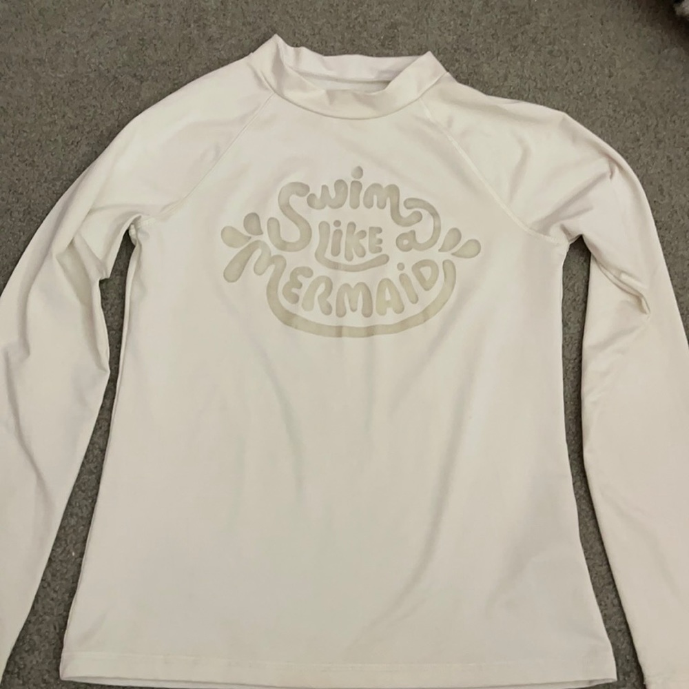 Cat and Jack Rash guard size 10/12 white